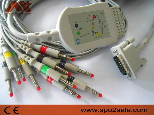 M2461A, M3702C, 989803107711, 989803175901 के लिए TPU फिलिप्स ईसीजी केबल