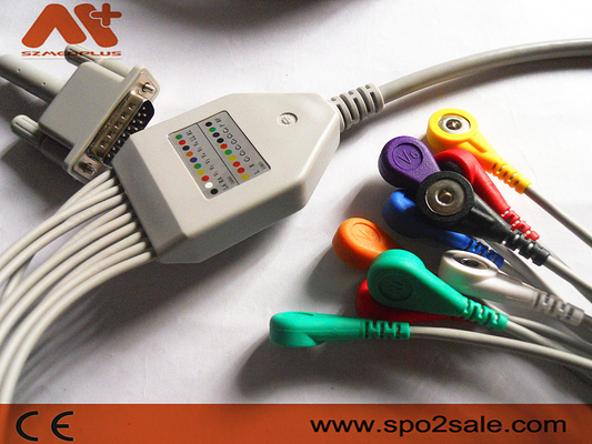 फिलिप्स ईसीजी लीड केबल 9293-033-50 ईसीजी मशीन केबल एएचए स्नैप