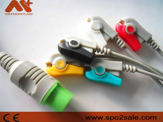डायनास्कोप DS-5100, DS-5100E, DS-5300W, DS-5400, DS-7001 के लिए फुकुदा डेंशी संगत 5 लीड क्लिप डायरेक्ट-कनेक्ट ईसीजी केबल