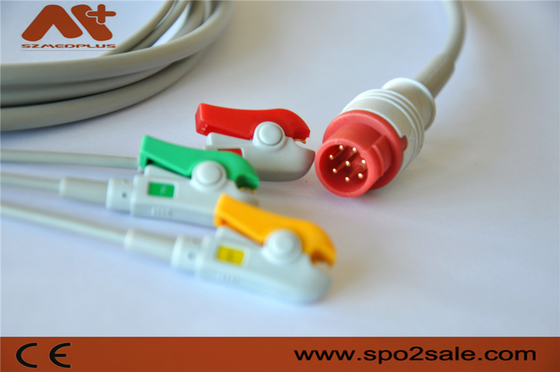 Bionet BM3, BM3VET संगत 3 लीड डायरेक्ट-कनेक्ट ECG केबल