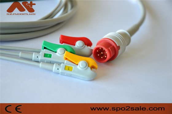 Bionet BM3, BM3VET संगत 3 लीड डायरेक्ट-कनेक्ट ECG केबल