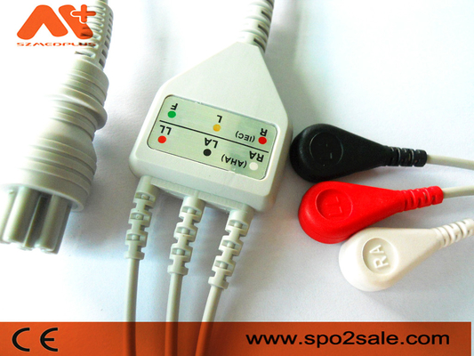 Omron > कॉलिन BP-88S, BP-S510, M9500, प्रेस मेट एडवांटेज कम्पेटिबल 3 लीड डायरेक्ट-कनेक्ट ईसीजी केबल