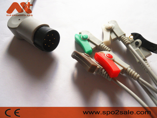 निहोन कोहडेन OEC-6102A, OEC-6105A, OEC-6120A, OEC-6120J, OEC-6120K संगत 5Lead क्लिप डायरेक्ट-कनेक्ट ECG केबल