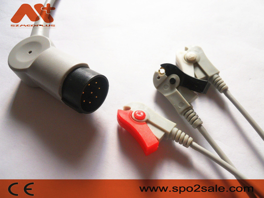 Nihon Kohden OEC-6102A, OEC-6105A, OEC-6120A, OEC-6120J, OEC-6120K संगत 3Lead क्लिप डायरेक्ट-कनेक्ट ECG केबल