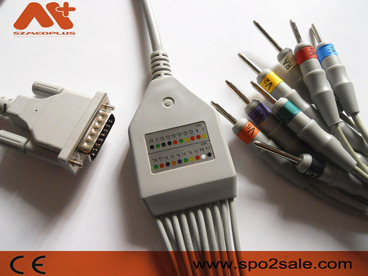 Aspel AsCARD EKG केबल 3 सीरीज़ बनाना 4.0 दीन 3.0 पेशेंट एंड