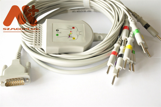 EDAN SE 601 इलेक्ट्रोकार्डियोग्राफ़ के लिए सुरक्षा TPU IEC AHA EKG केबल